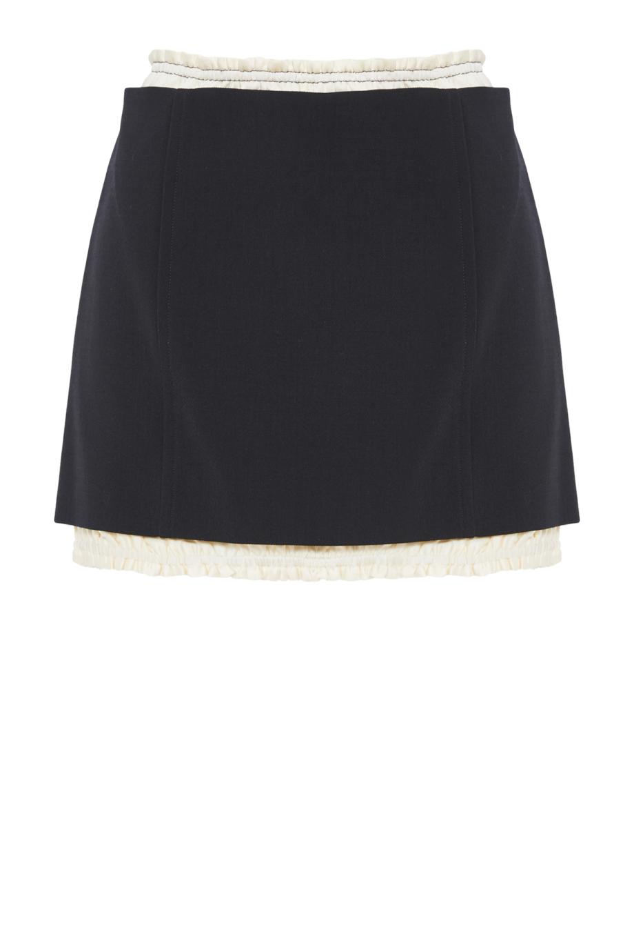 Ruched crepe mini skirt