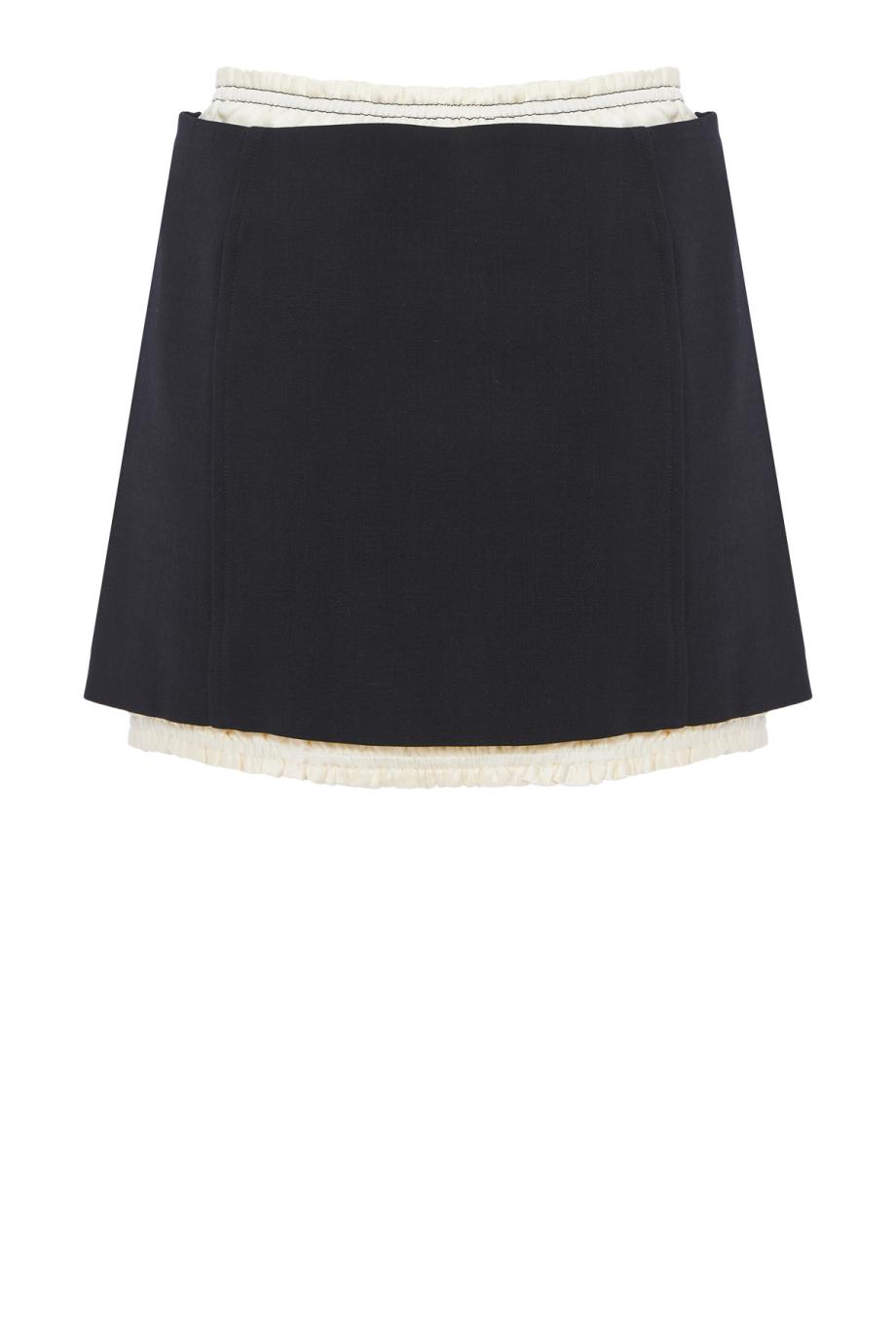 Ruched crepe mini skirt