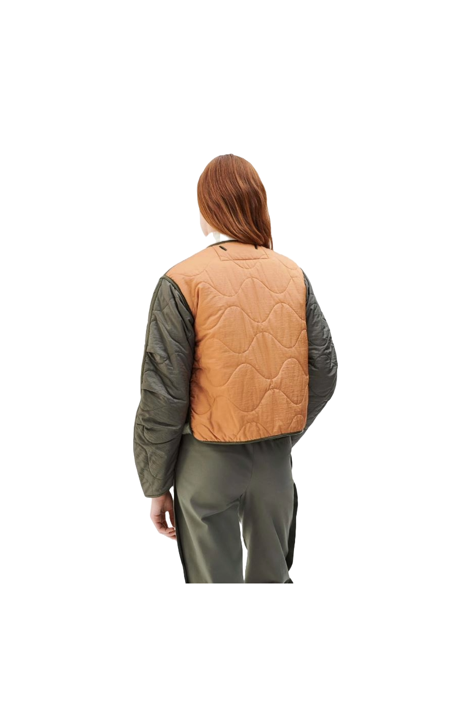 Shearling Cropped Aviator Quilt Jacket reversible