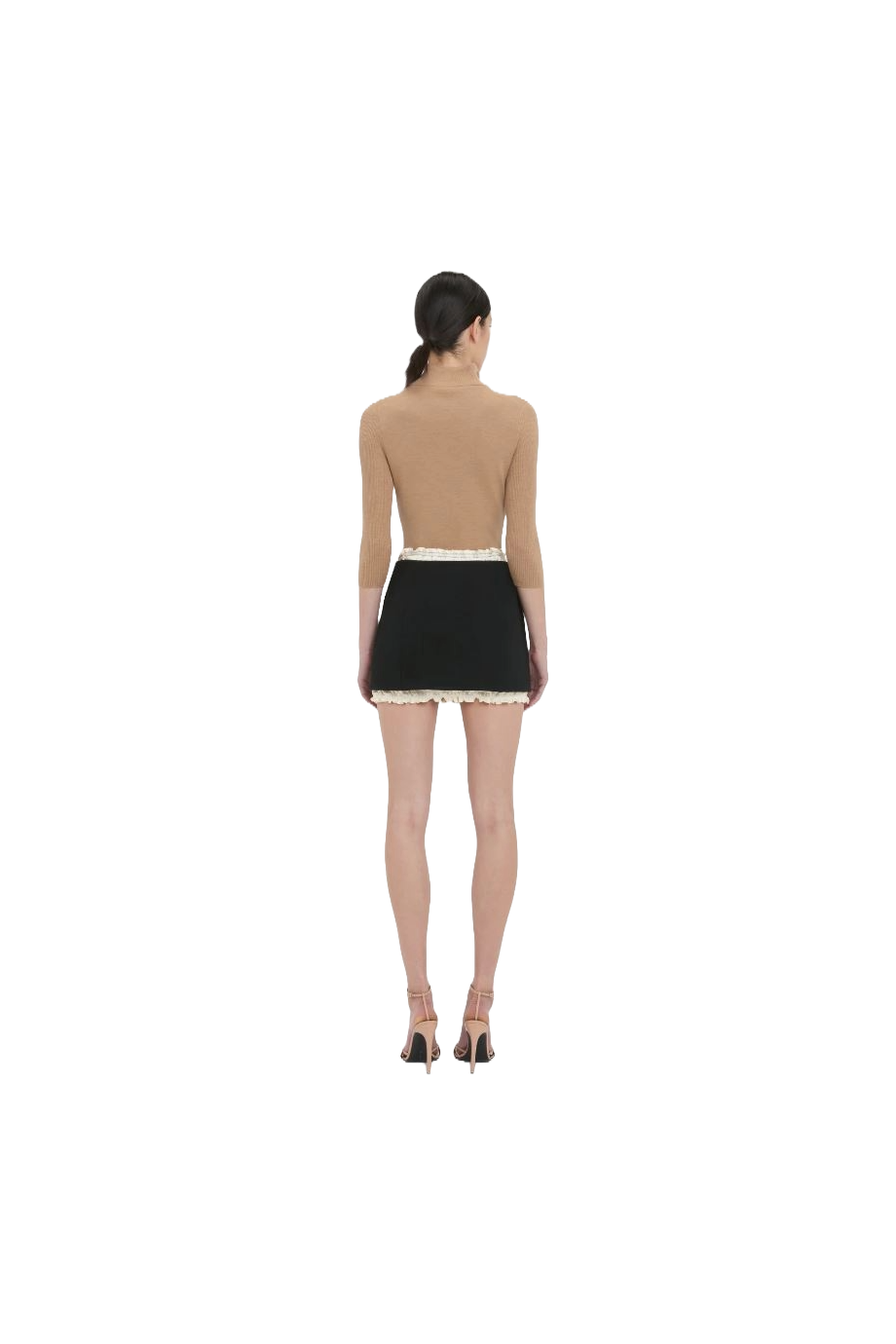Ruched crepe mini skirt