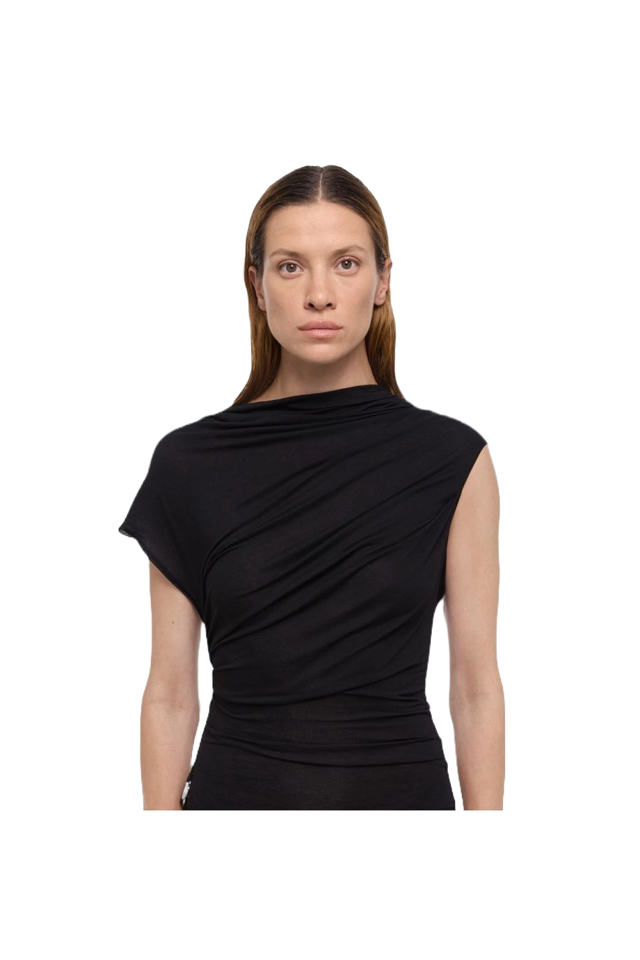 Folded jersey midi dress