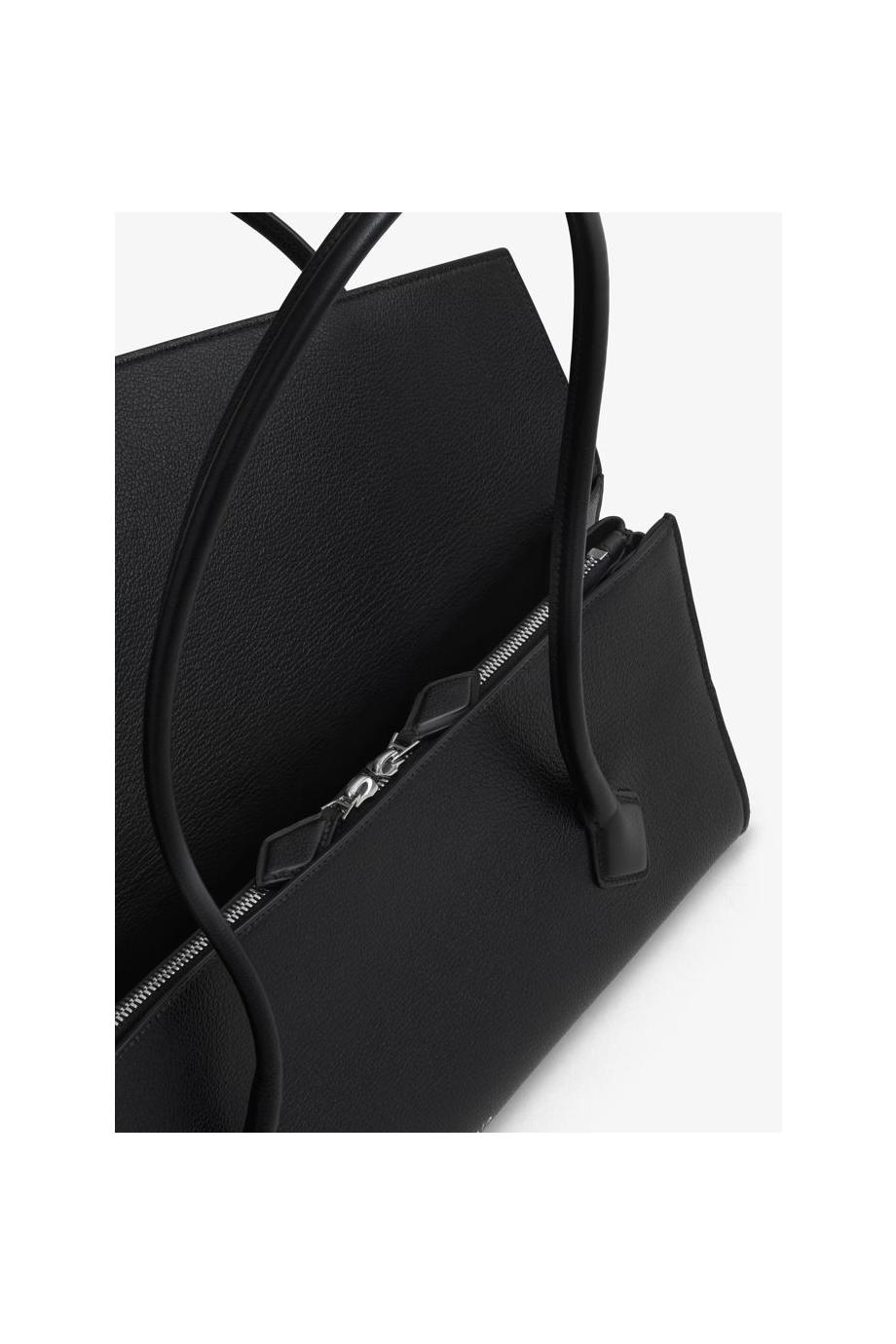 Le Teckel flap grained-leather top handle bag 