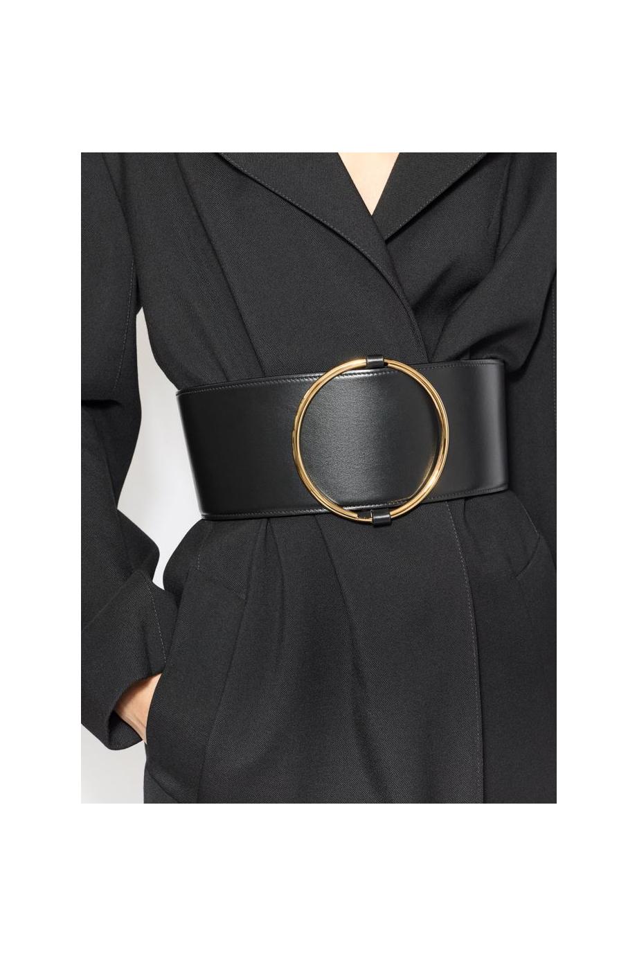 Embellished leather belt 