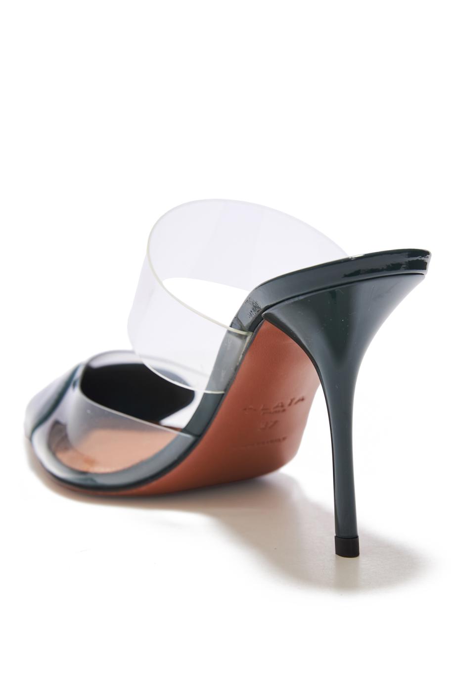 Le cœur 90 patent-leather mules
