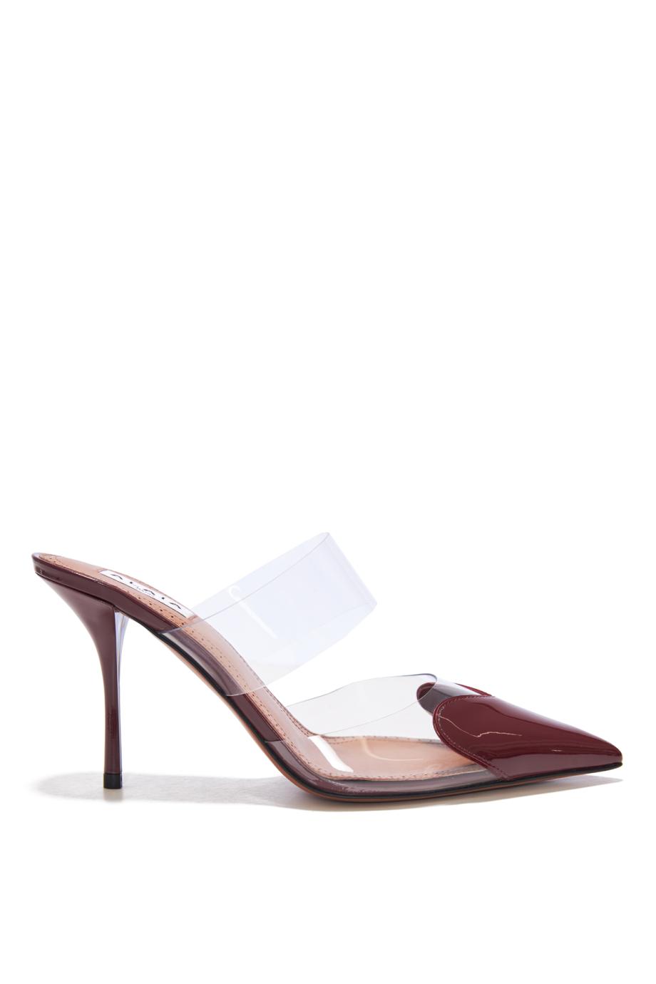Le cœur mules in patent calfskin 90