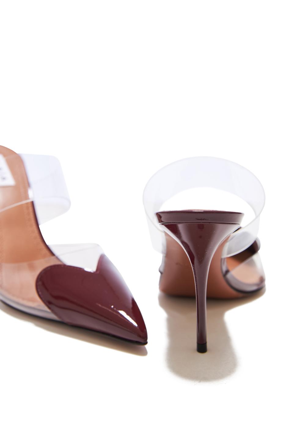 Le cœur mules in patent calfskin 90