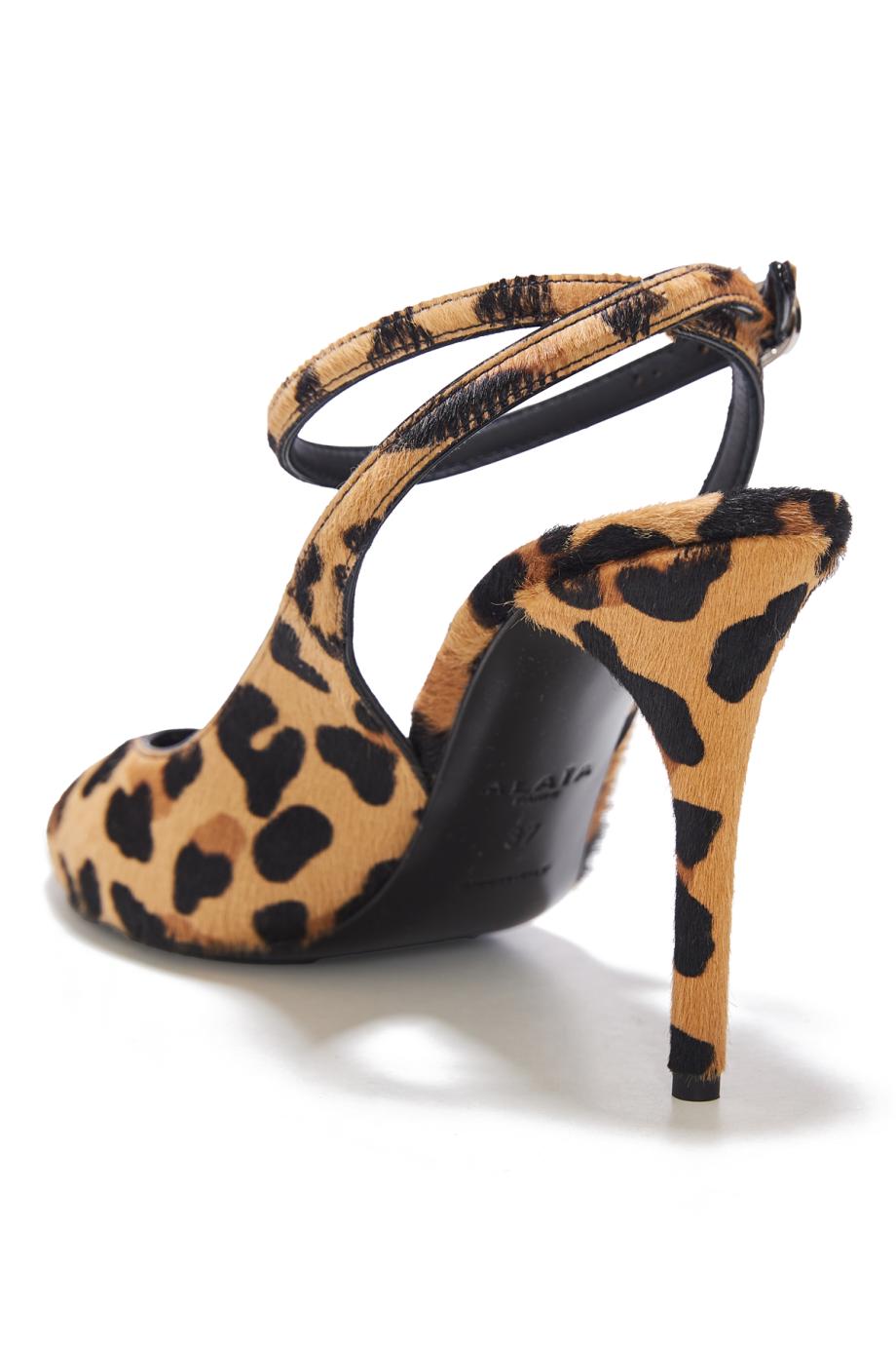 Leopard 90 calf hair pumps