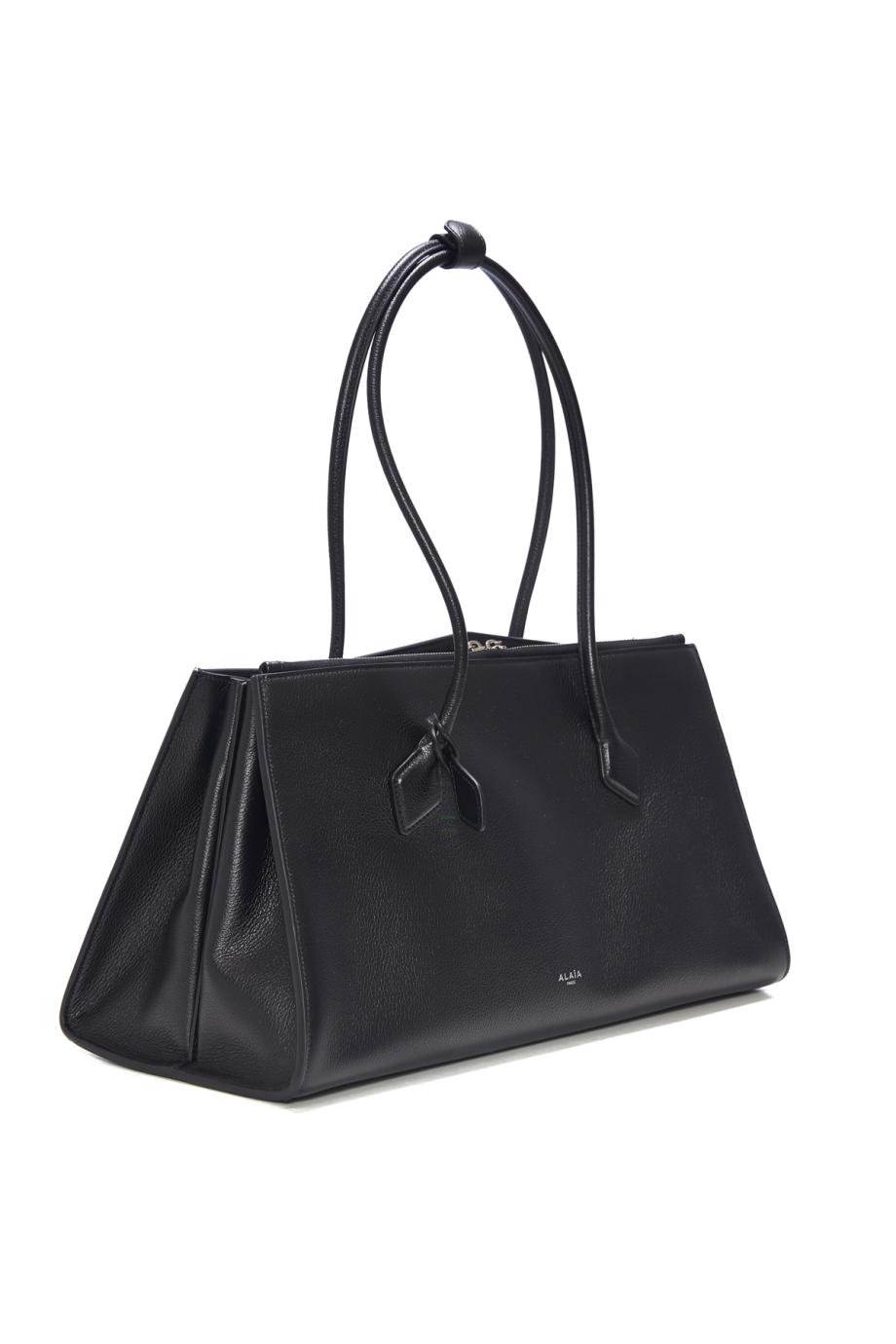 Le Teckel in shiny grained-leather tote
