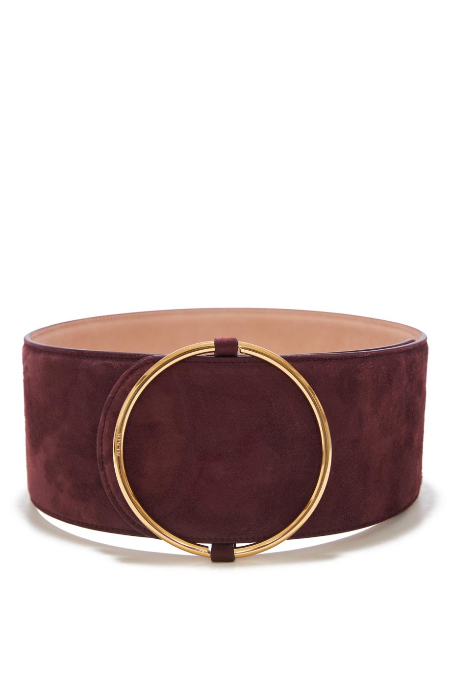Ring belt in suede goatskin
