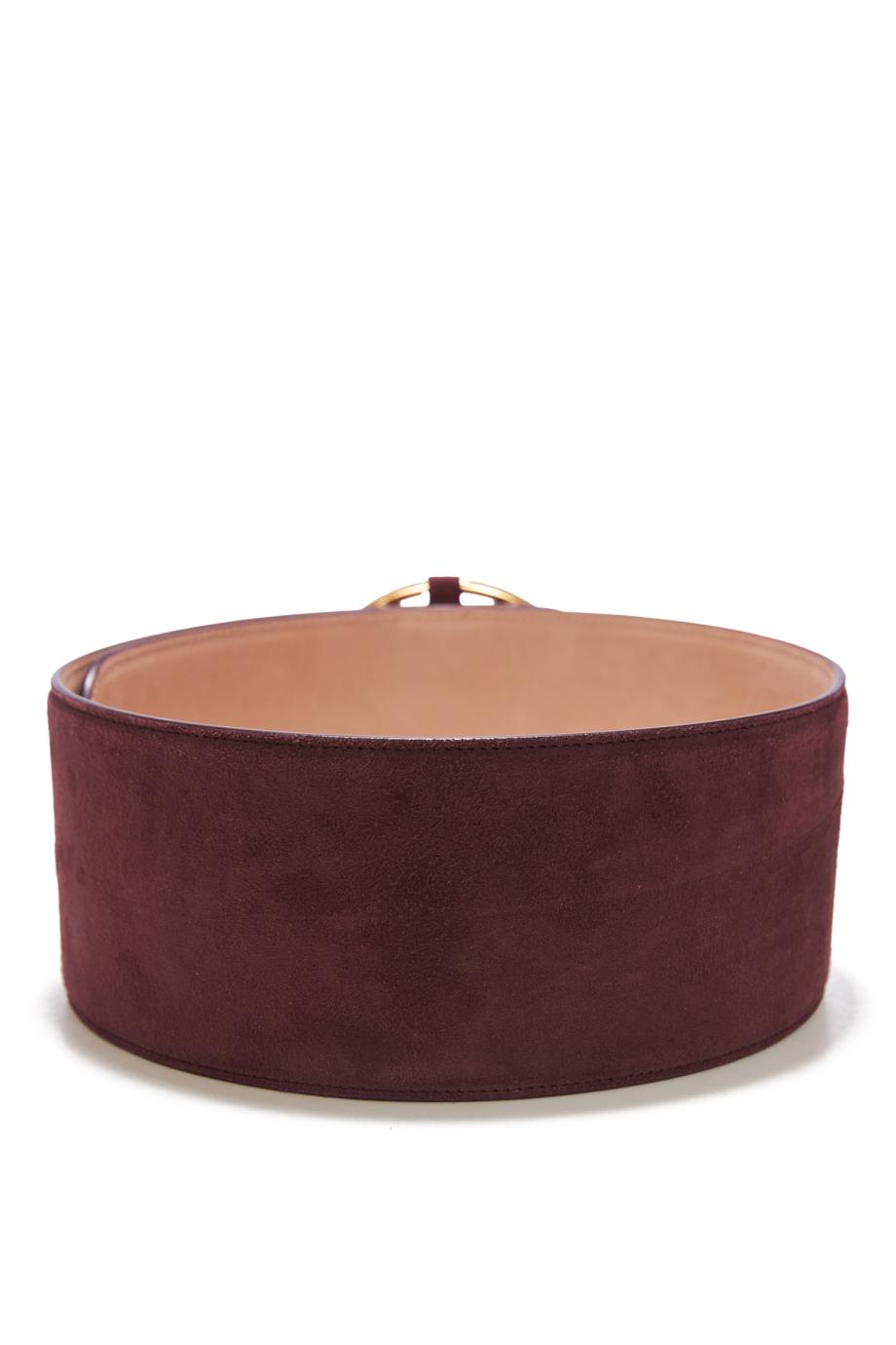 Ring belt in suede goatskin