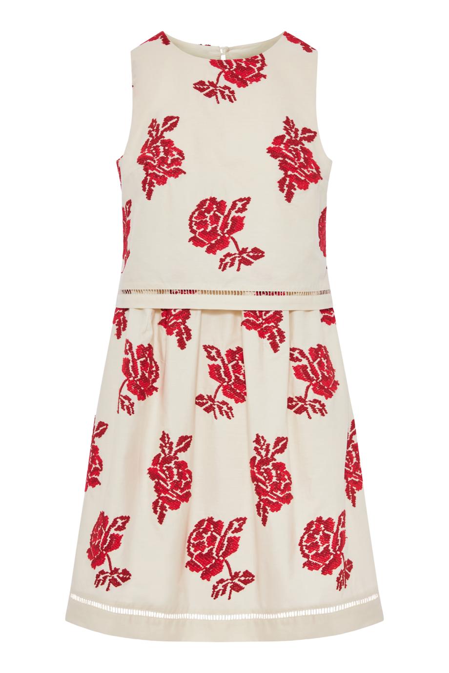 Fausta embroidered cotton mini dress