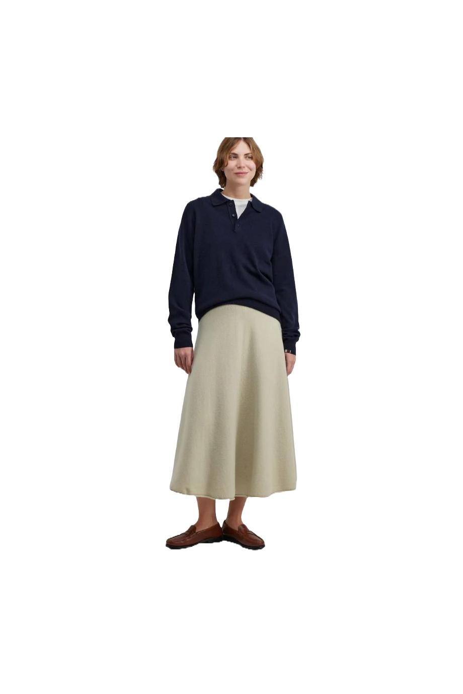 Knitted cashmere midi skirt