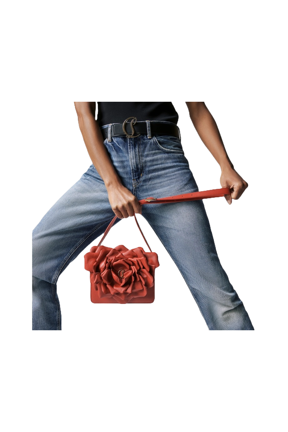 Loubi54 3D rose leather crossbody bag