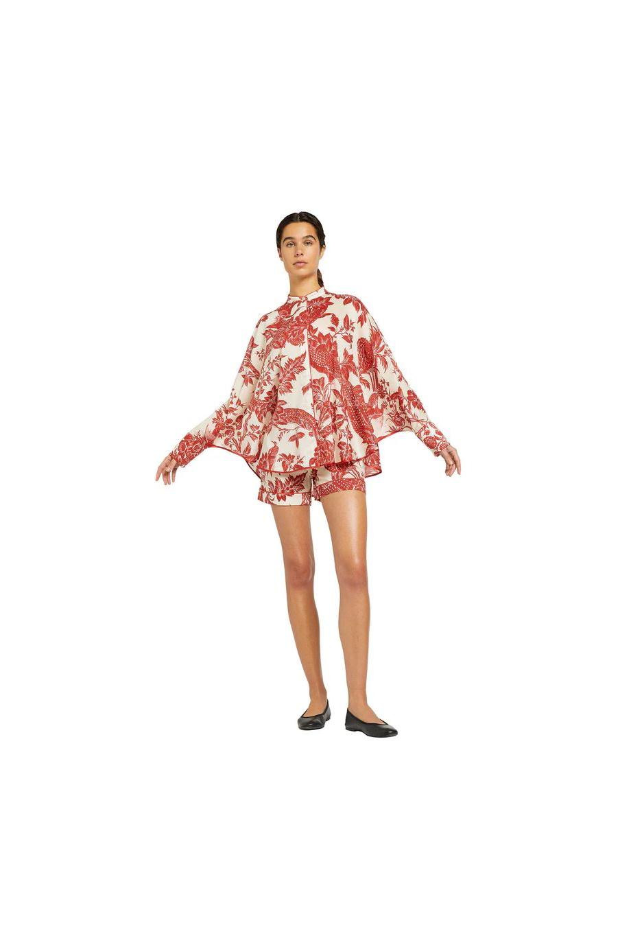 Lissips printed cotton and silk shorts 