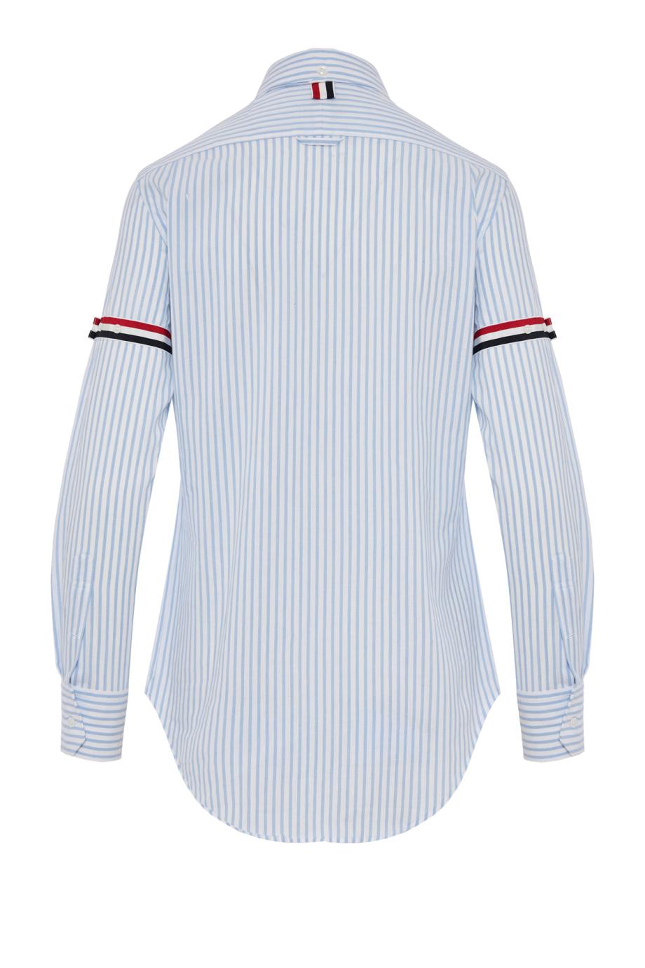 Arm-band striped cotton shirt