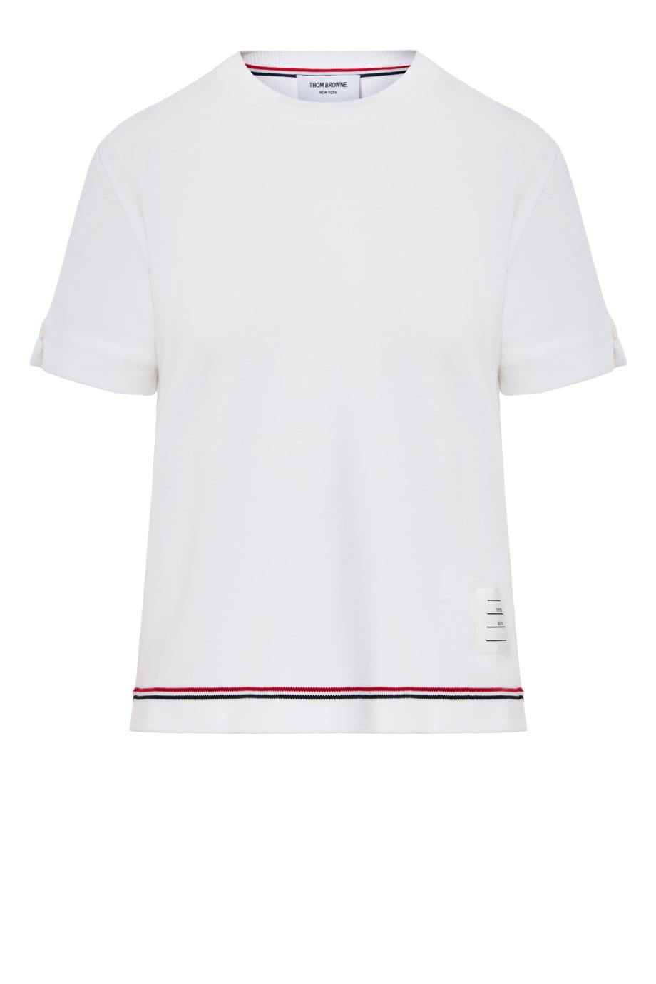 Striped cotton-pique T-shirt