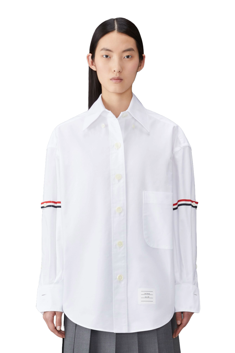 Appliquéd cotton shirt