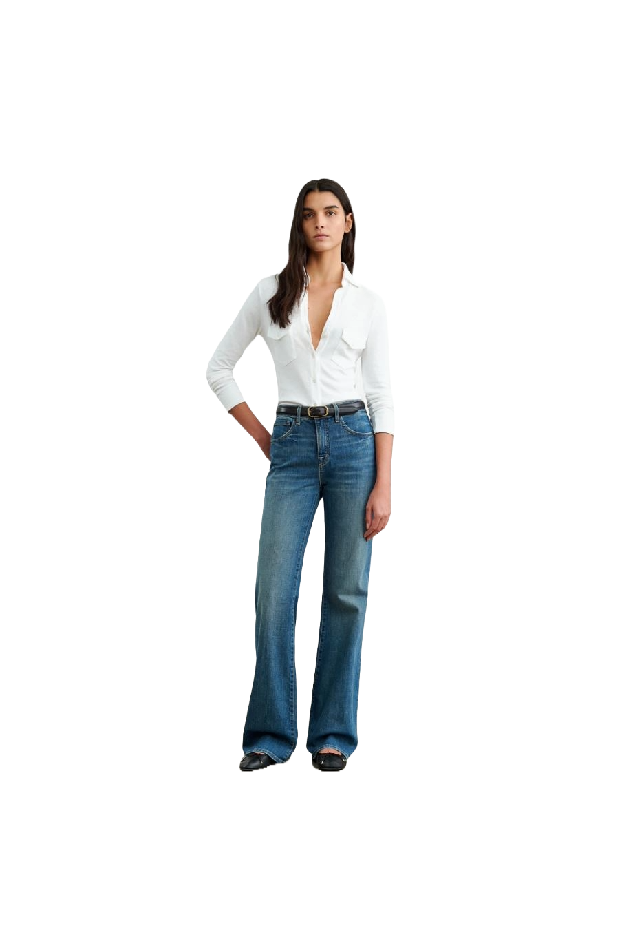 Celia mid-rise cotton jeans
