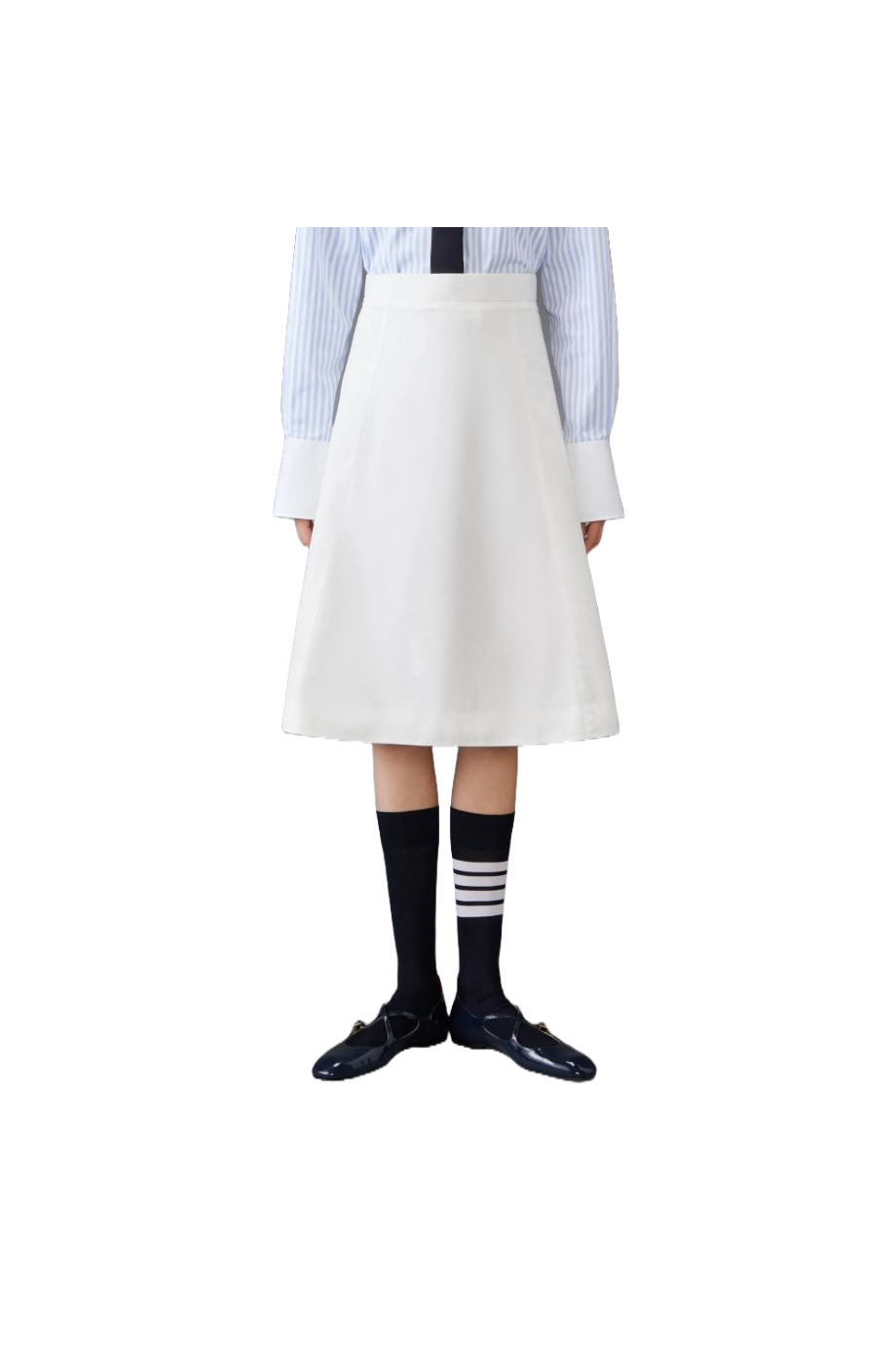 A line Knee length seamed skirt