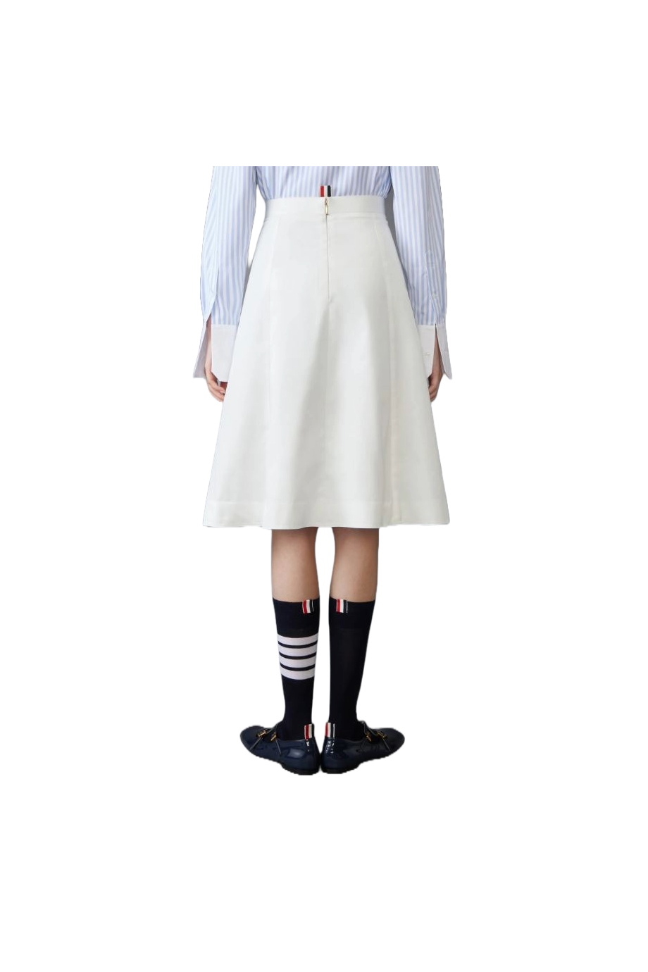 A line Knee length seamed skirt