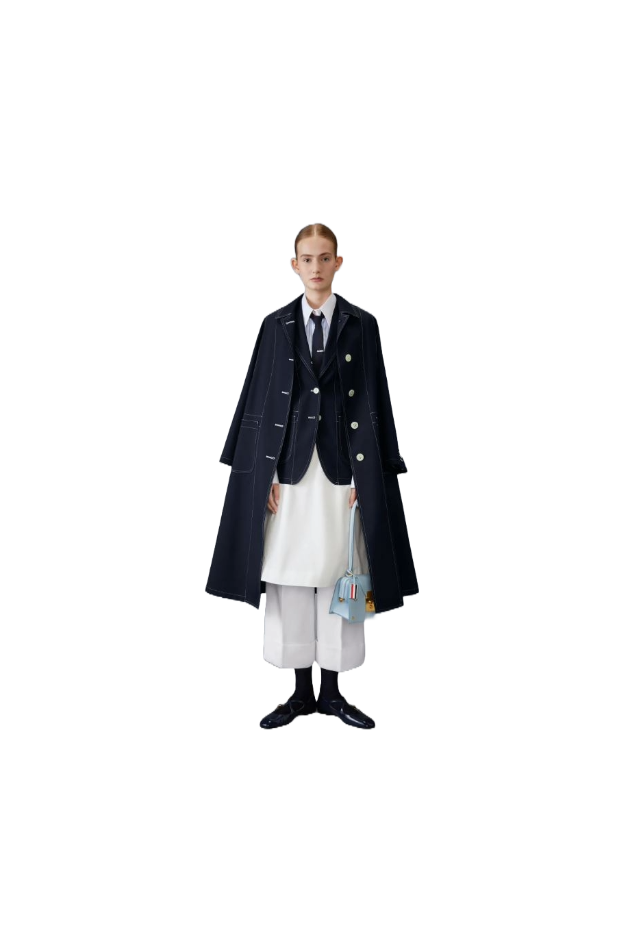 A line Knee length seamed skirt