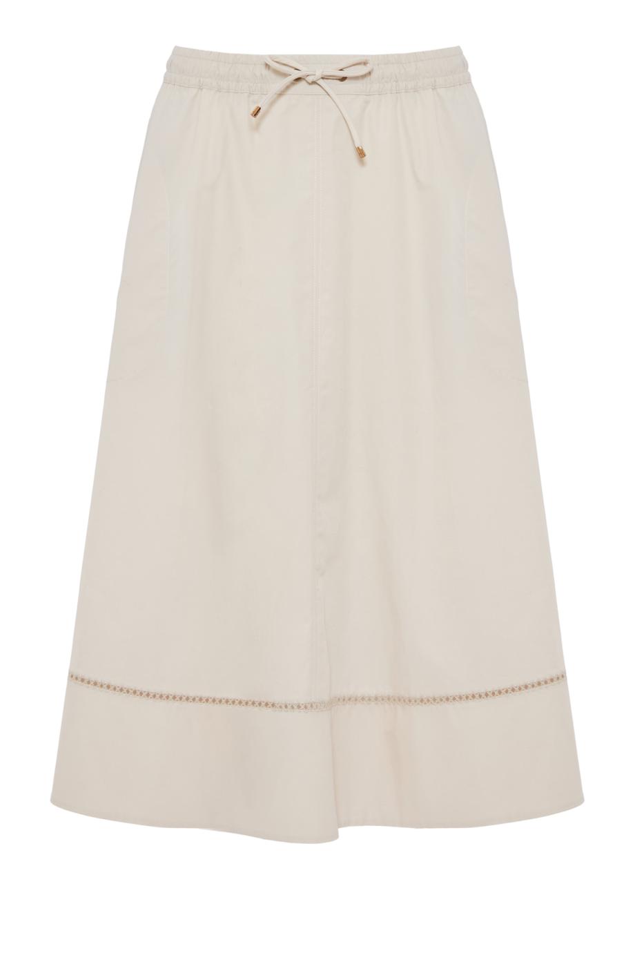 Embroidered cotton midi skirt 
