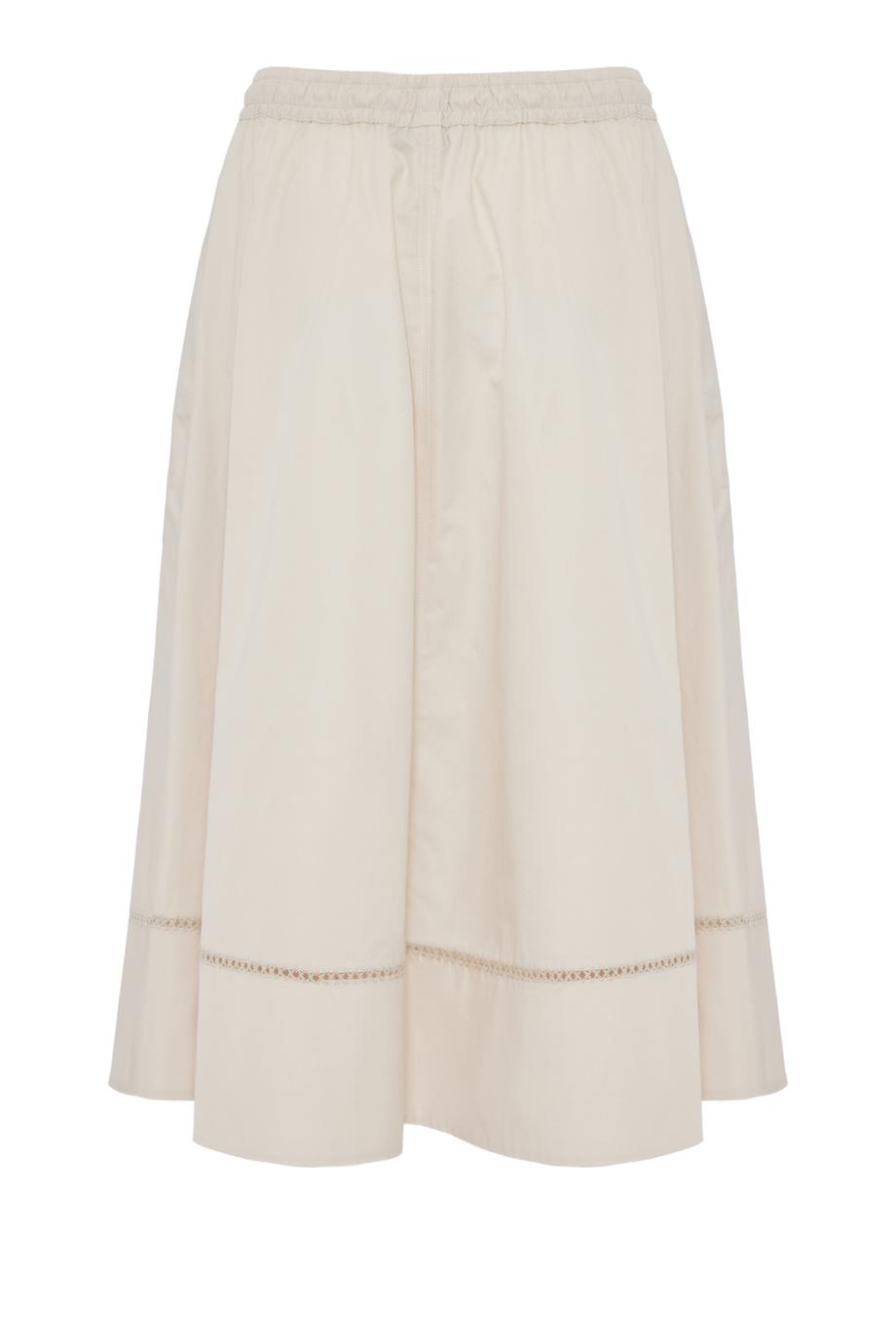 Embroidered cotton midi skirt 