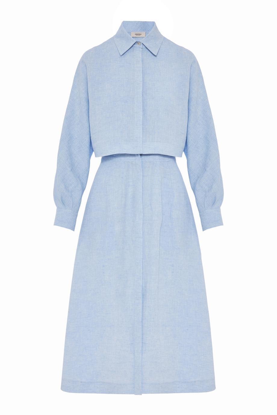 Linen midi shirtdress 