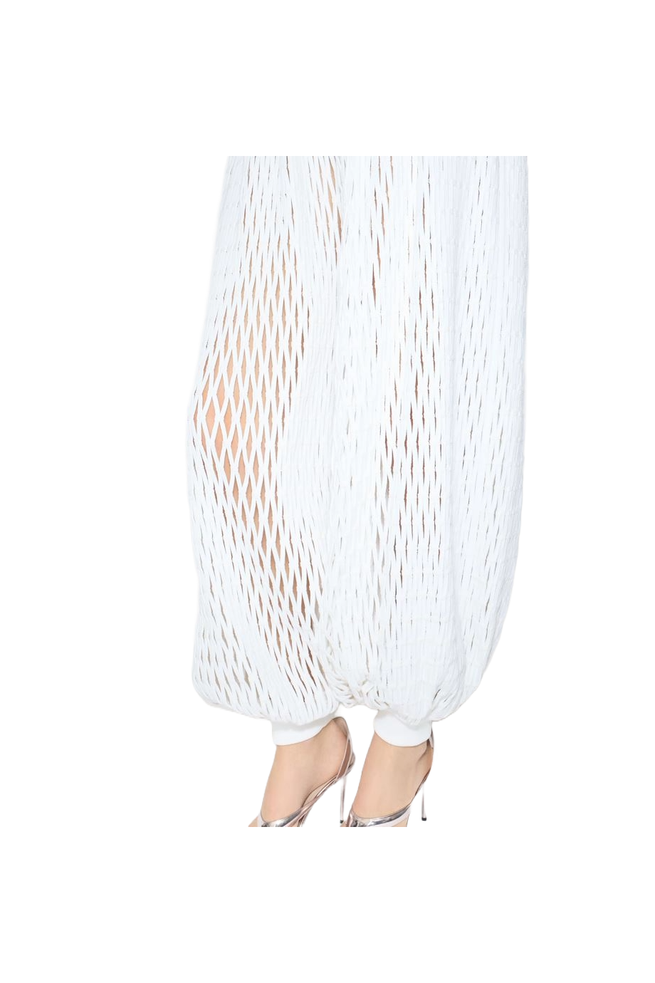 Fishnet knitted joggers