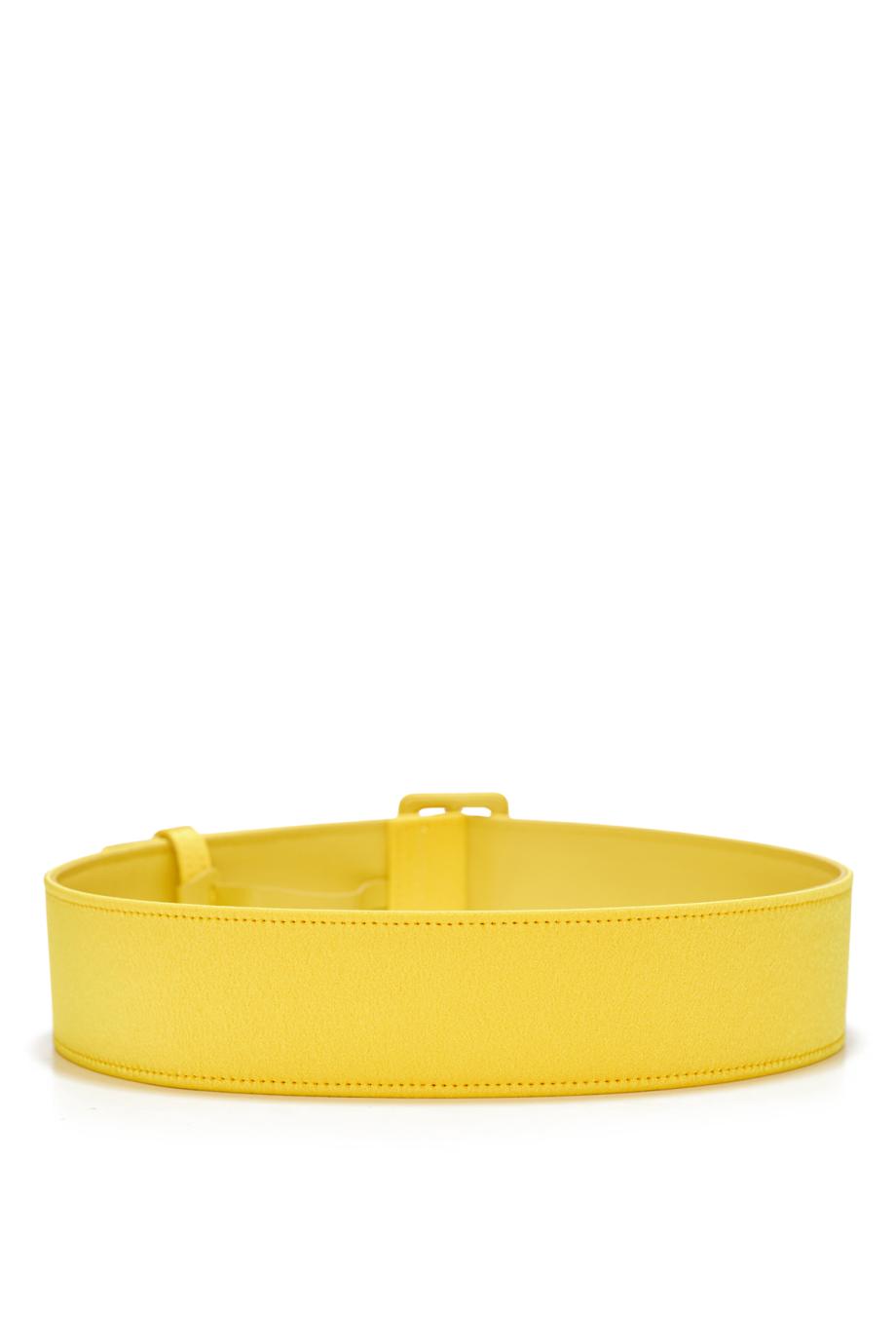 Wide satin leather belt
