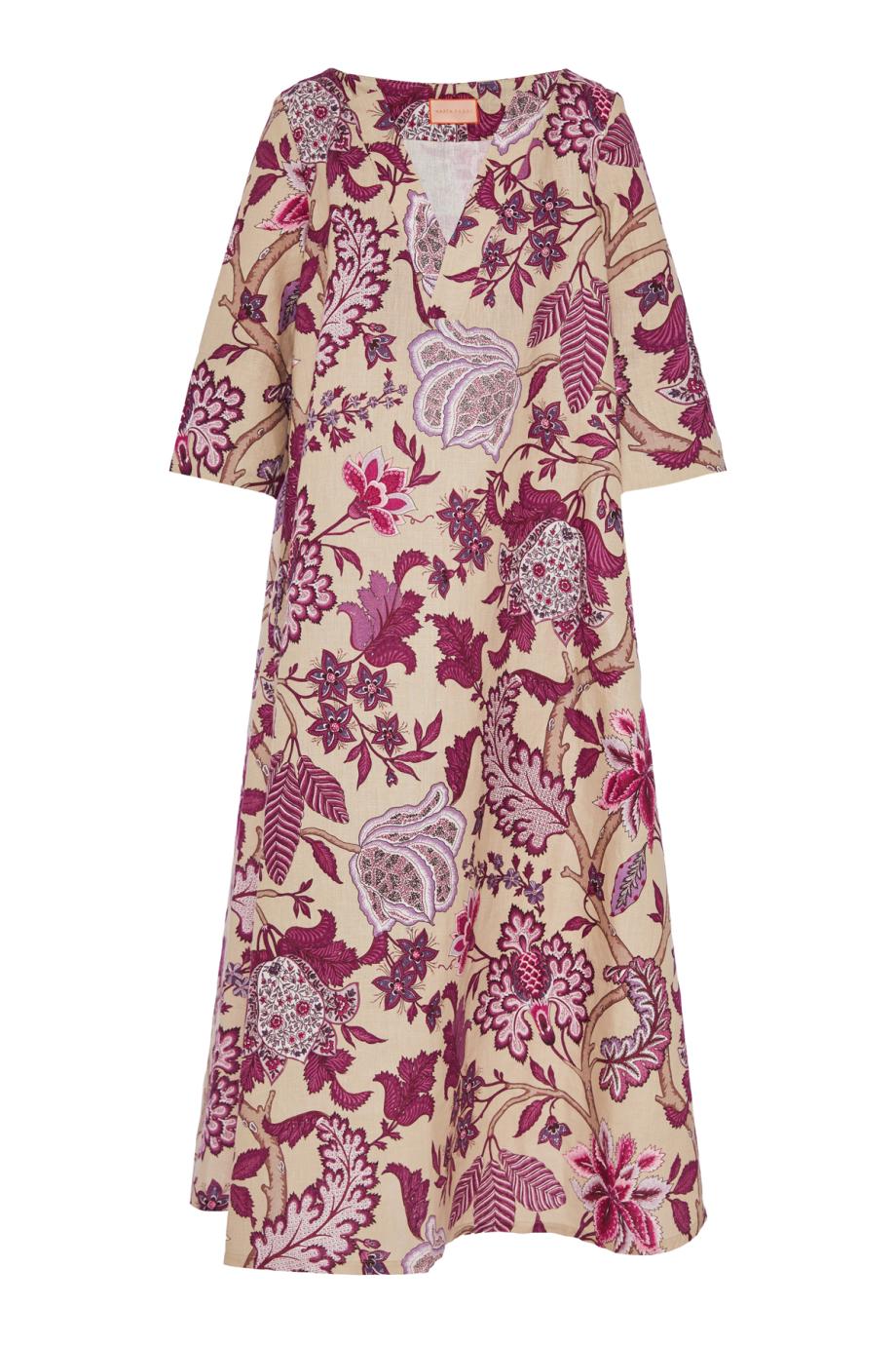 Genova embroidered linen kaftan