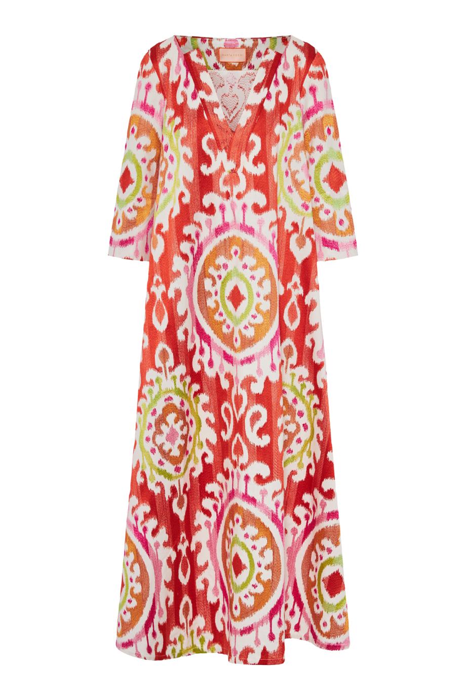 Genova embroidered cotton-blend kaftan