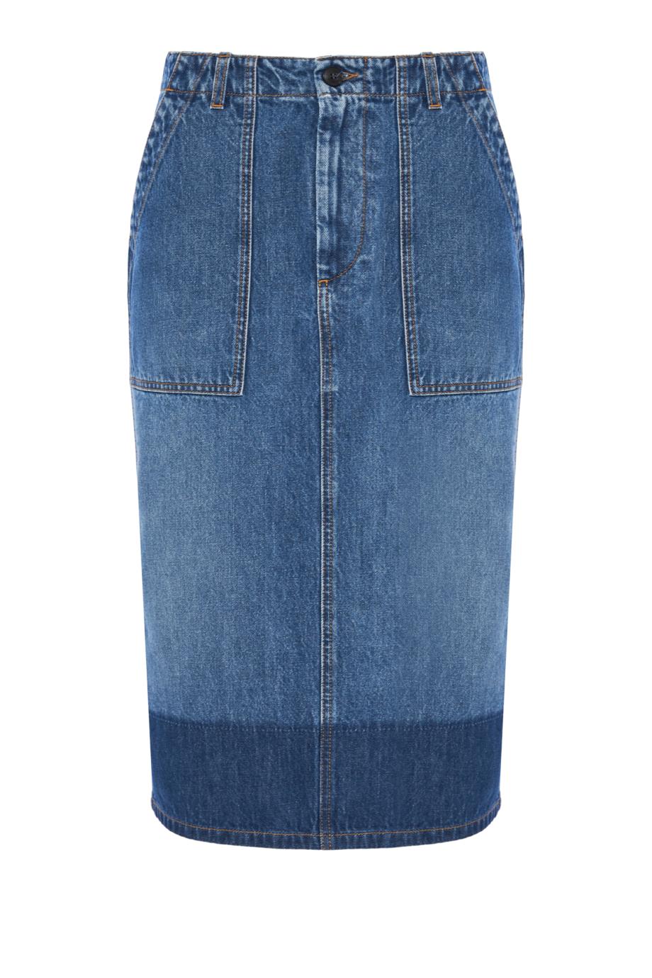 Fatigue denim midi skirt 
