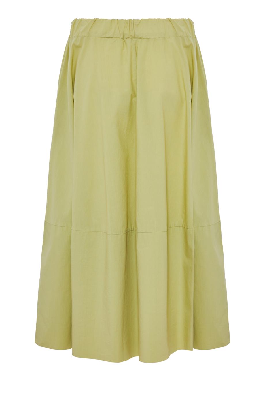 Gea pleated cotton-poplin midi skirt