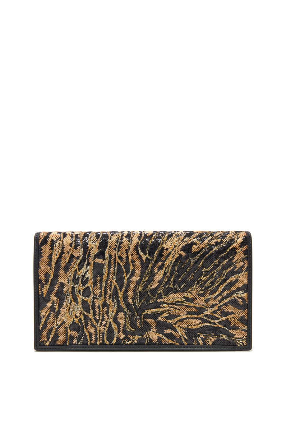Loubi54 embroidered satin clutch