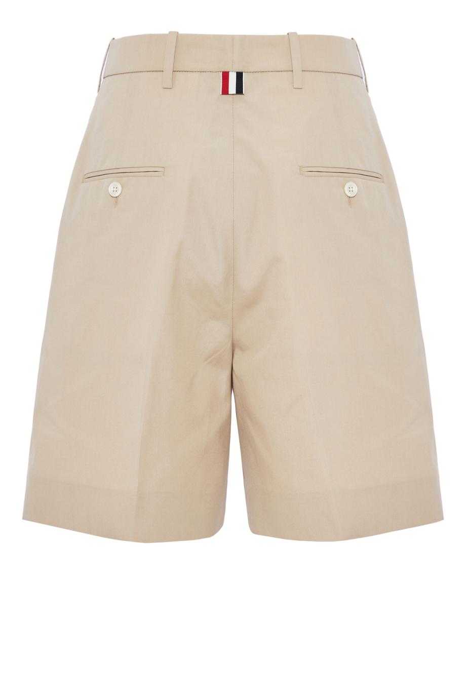 Pleated cotton shorts