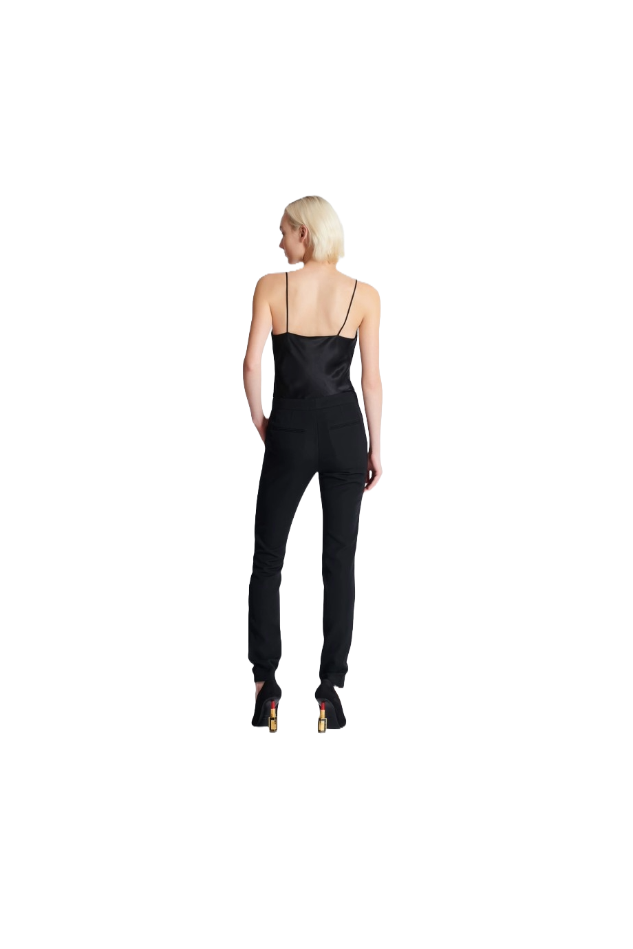 Wool-gabardine zipped pants