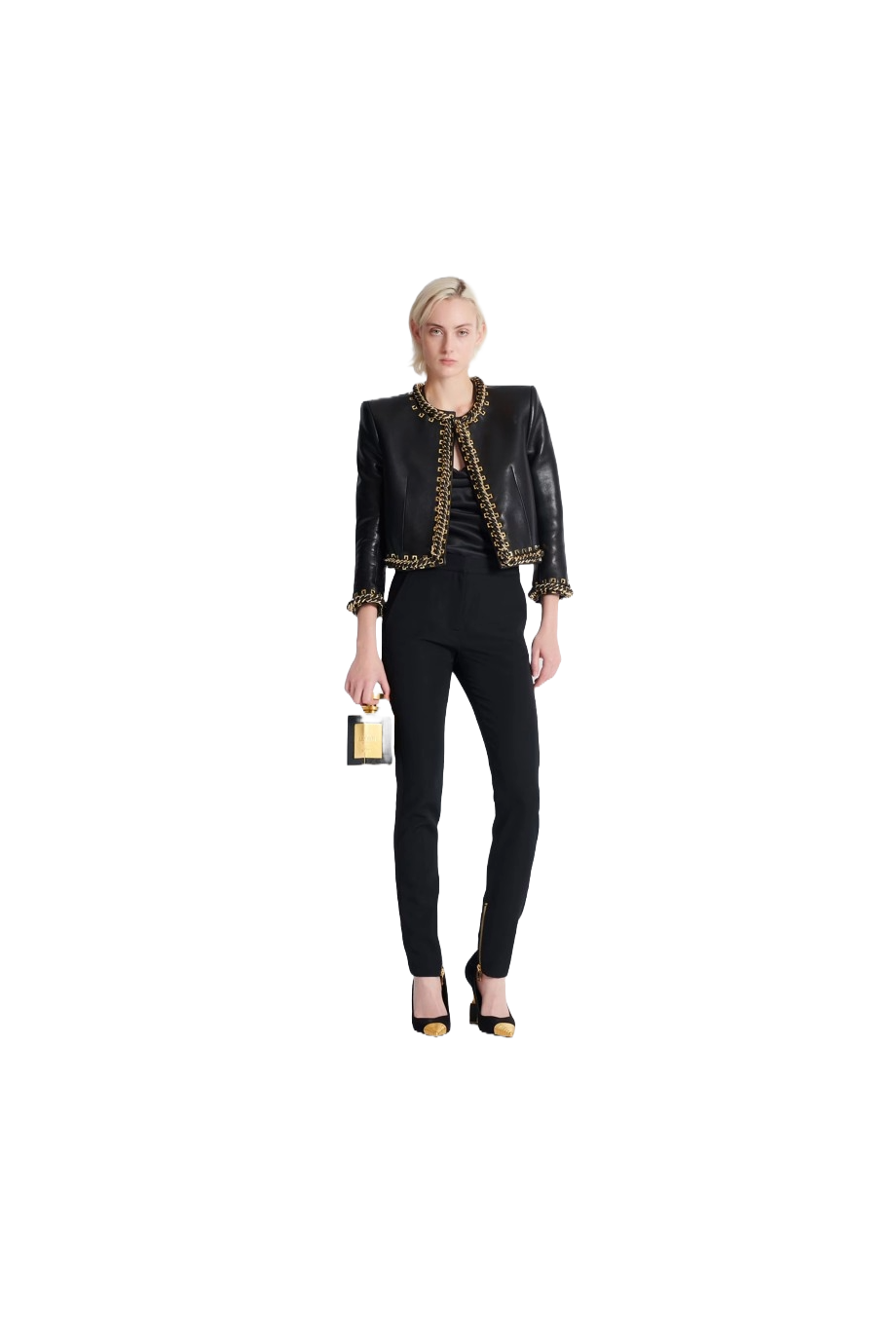 Wool-gabardine zipped pants