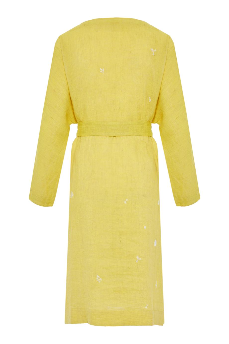Purana embroidered handloom linen midi dress
