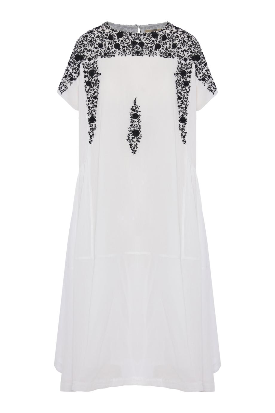 Suomi embroidered handloom cotton midi dress   