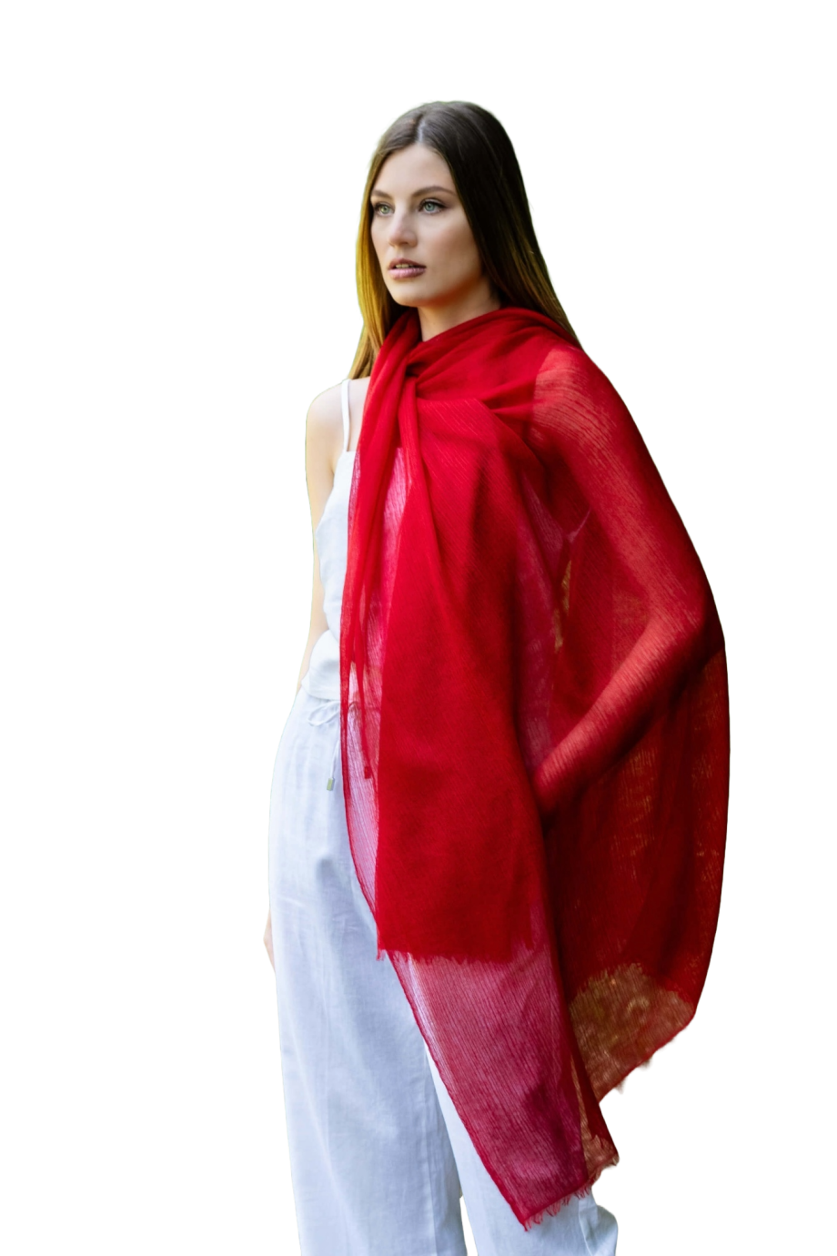 Girasole hand-painted cashmere shawl