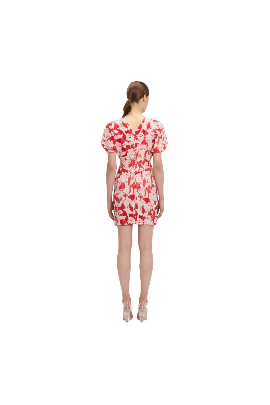 Ruched printed mini dress