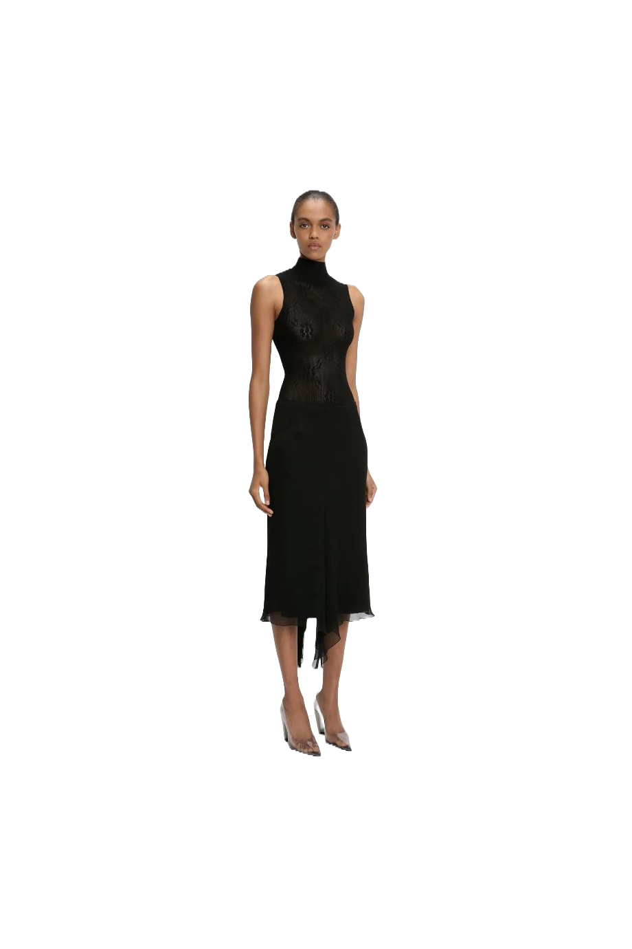 Chiffon midi skirt