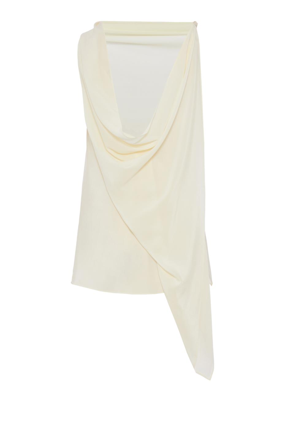 Asymmetric draped silk top