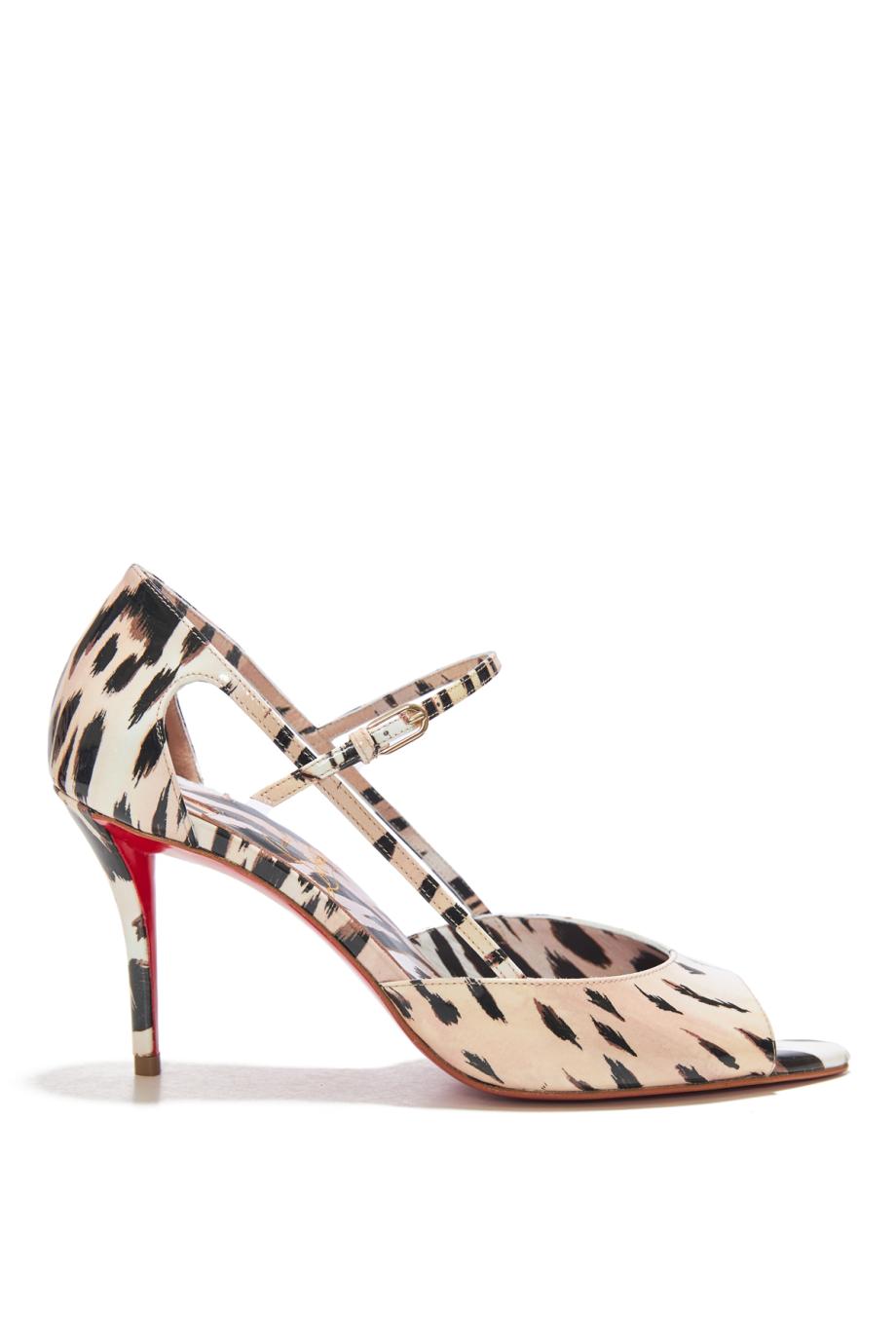 Miss Z 80 printed patent-leather pumps