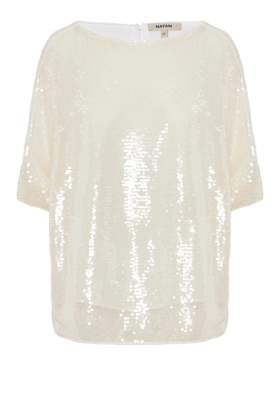 Stretch top with transparent sequins