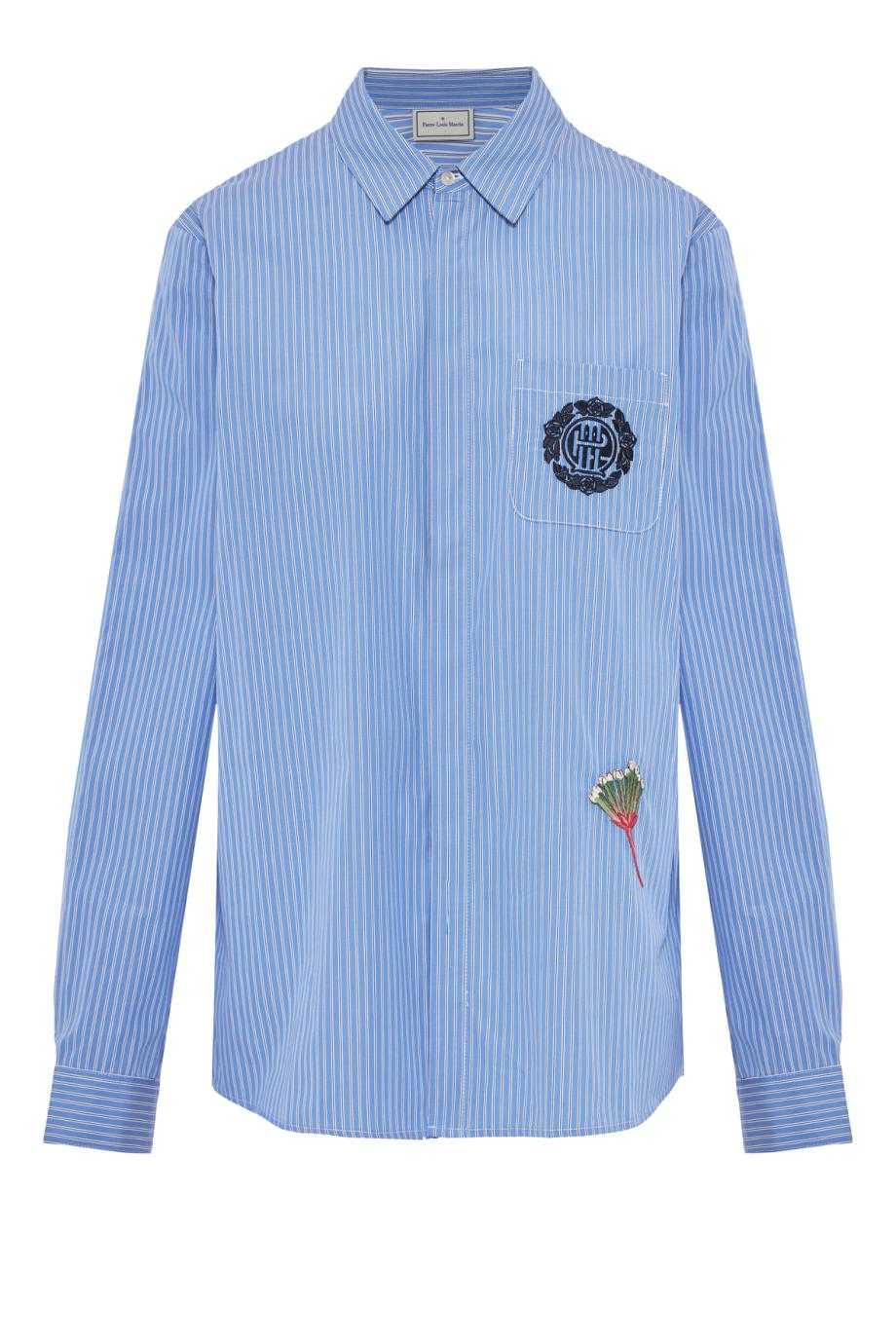 Thomas embroidered striped cotton shirt