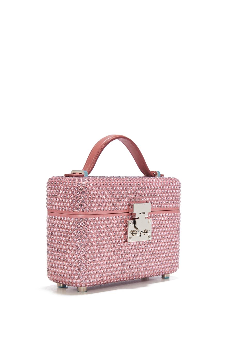 Venyx Swarovski-embellished leather top handle bag
