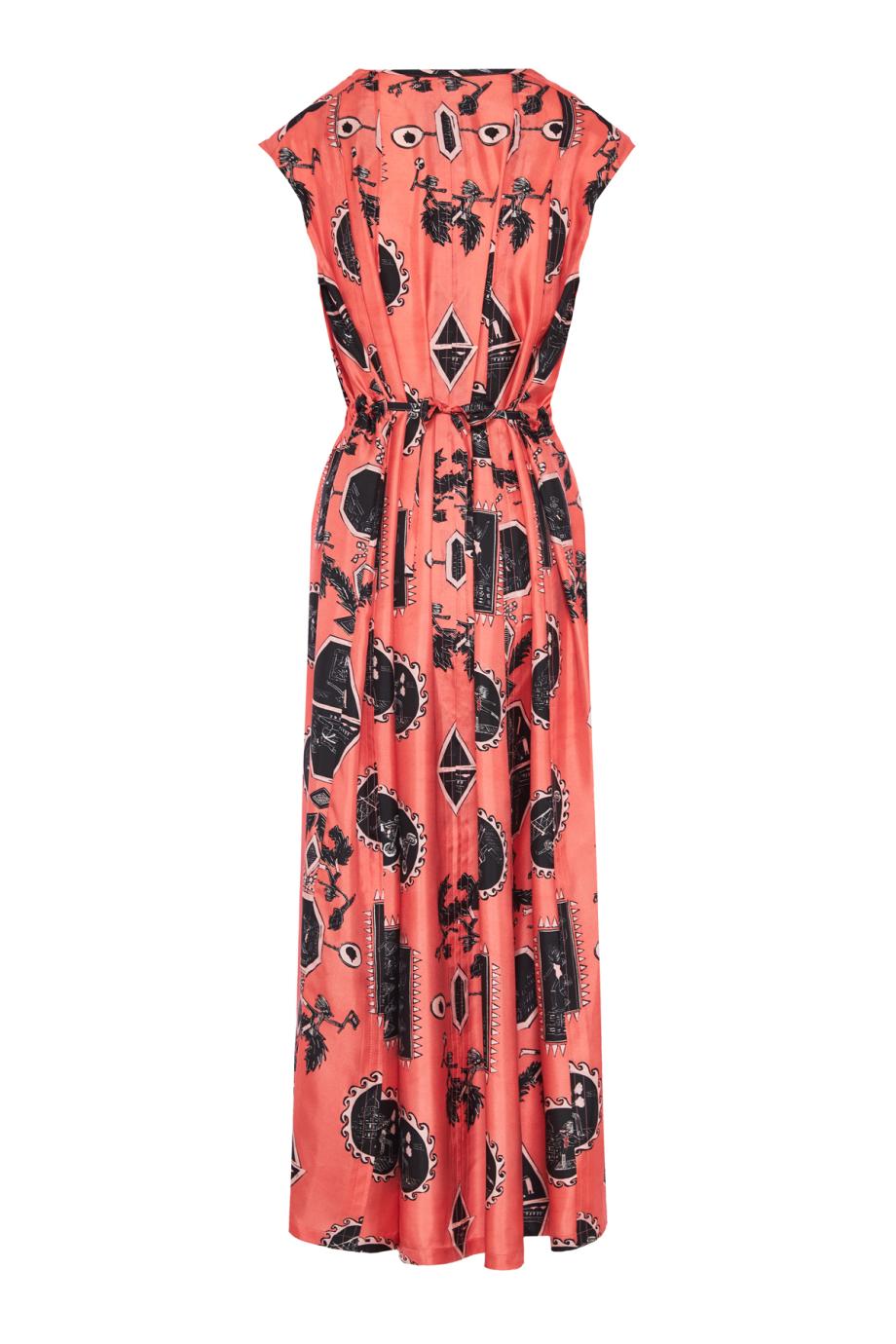 Iris printed silk maxi dress