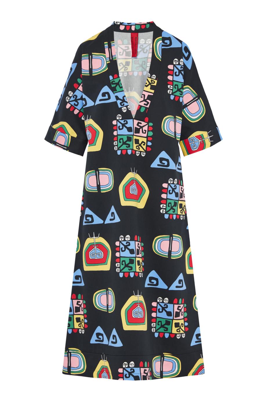 Futuristic cotton midi dress